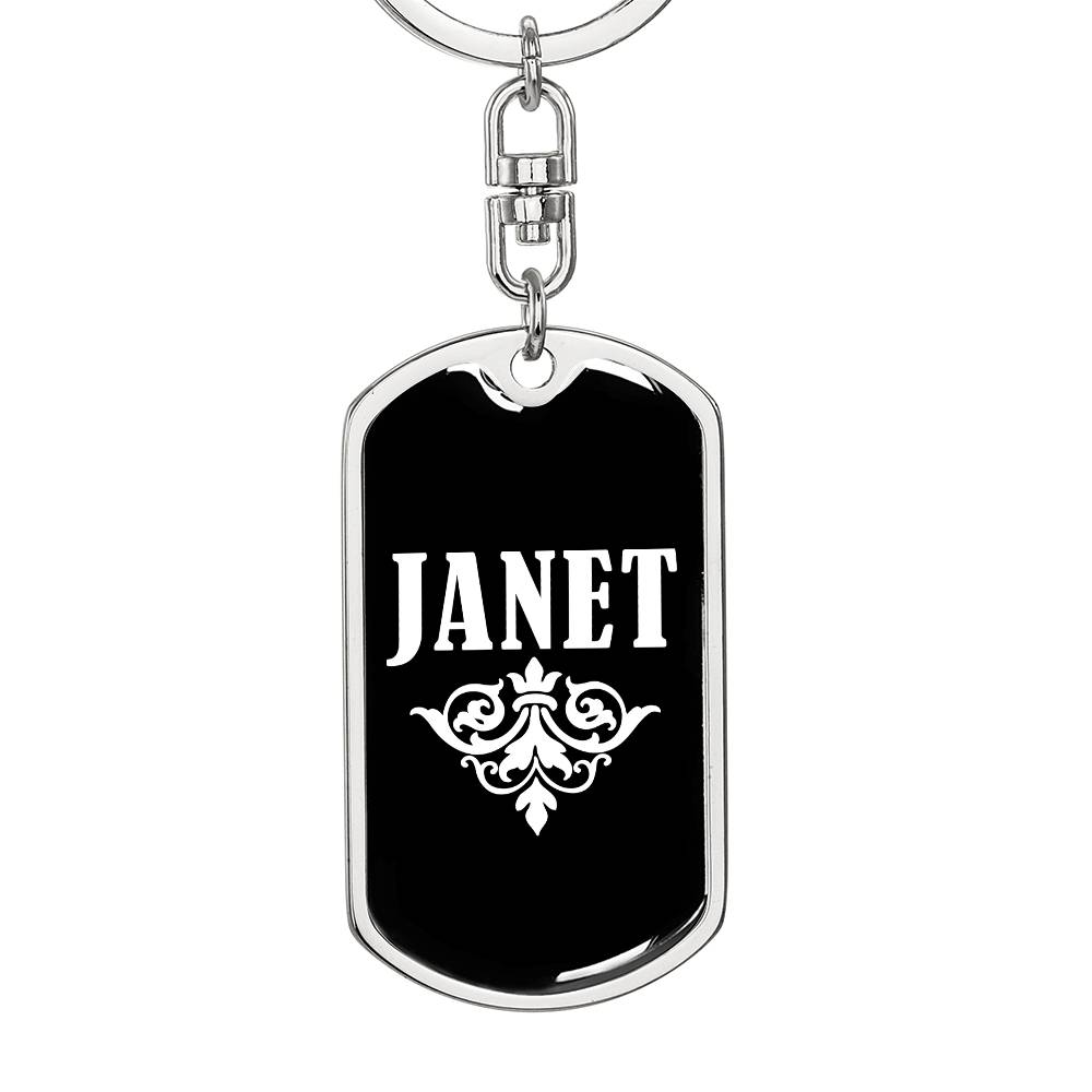 Janet v03a - Luxury Dog Tag Keychain
