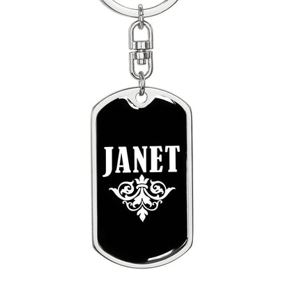Janet v03a - Luxury Dog Tag Keychain