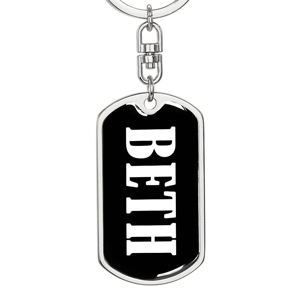 Beth v01w - Luxury Dog Tag Keychain