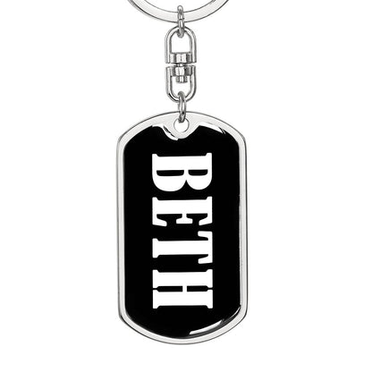 Beth v01w - Luxury Dog Tag Keychain