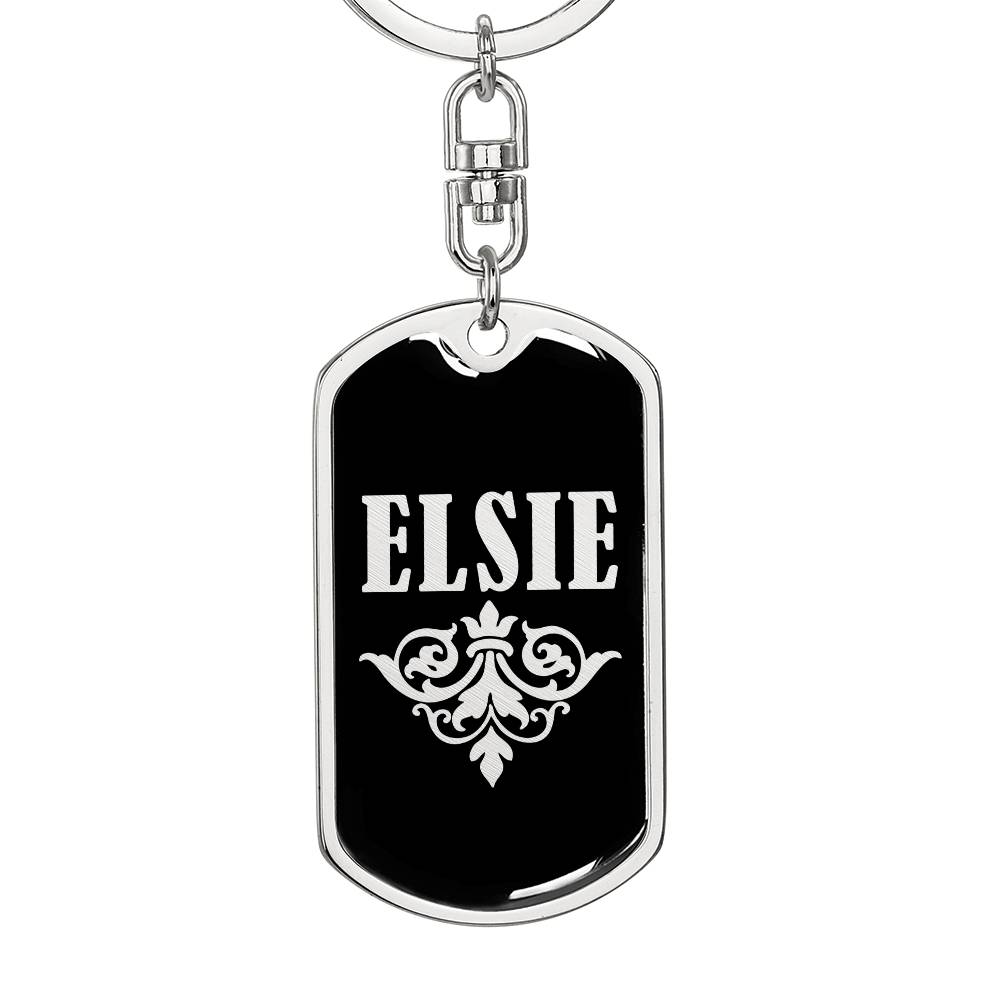 Elsie v02a - Luxury Dog Tag Keychain