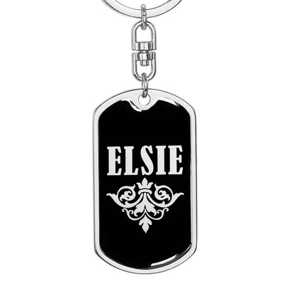 Elsie v02a - Luxury Dog Tag Keychain