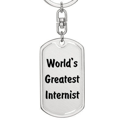 World's Greatest Internist - Luxury Dog Tag Keychain