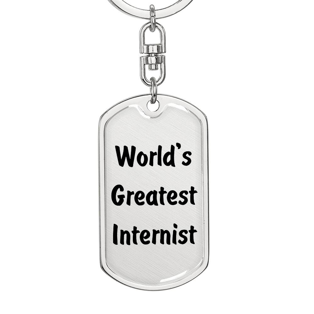 World's Greatest Internist - Luxury Dog Tag Keychain