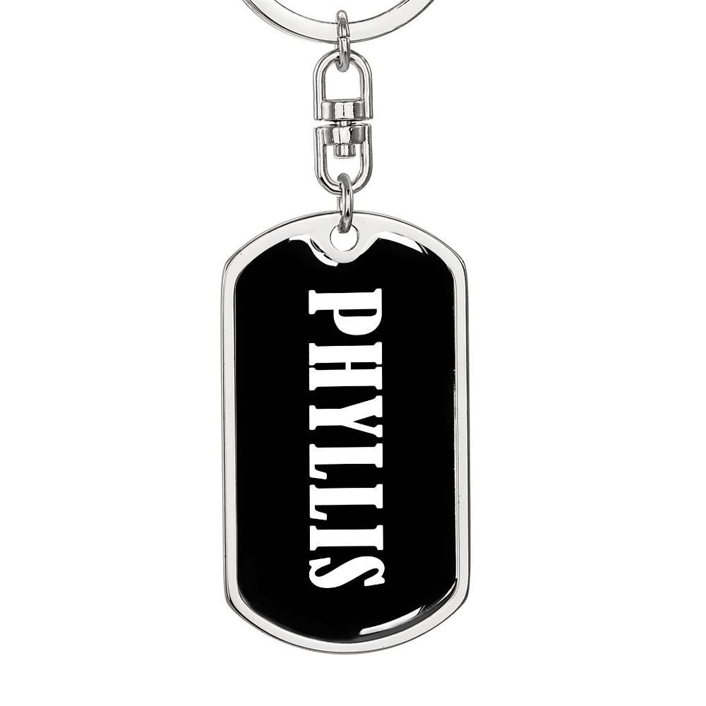 Phyllis v01w - Luxury Dog Tag Keychain