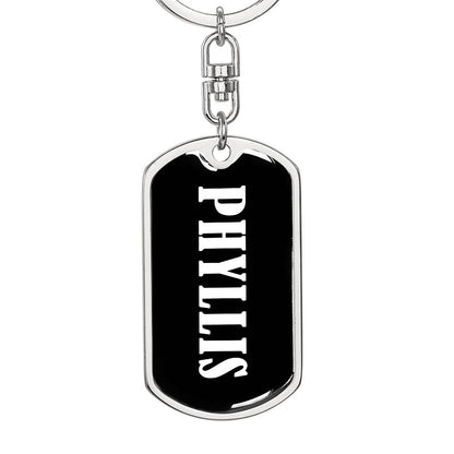 Phyllis v01w - Luxury Dog Tag Keychain