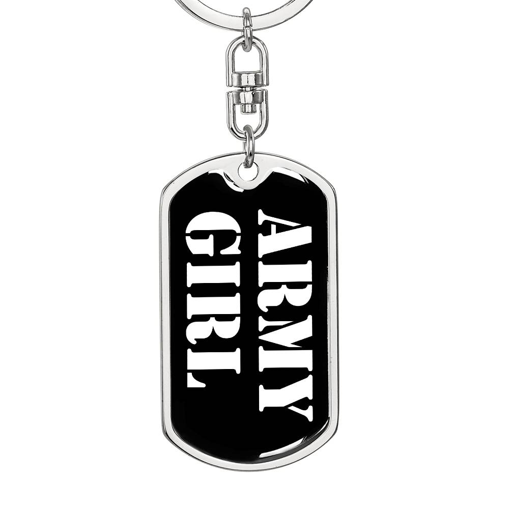 Army Girl v3 - Luxury Dog Tag Keychain