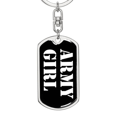 Army Girl v3 - Luxury Dog Tag Keychain