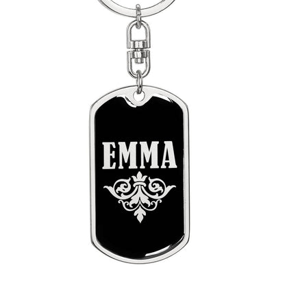 Emma v02a - Luxury Dog Tag Keychain