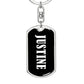 Justine v03 - Luxury Dog Tag Keychain