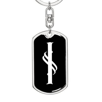 Initial I v001-13 - Luxury Dog Tag Keychain