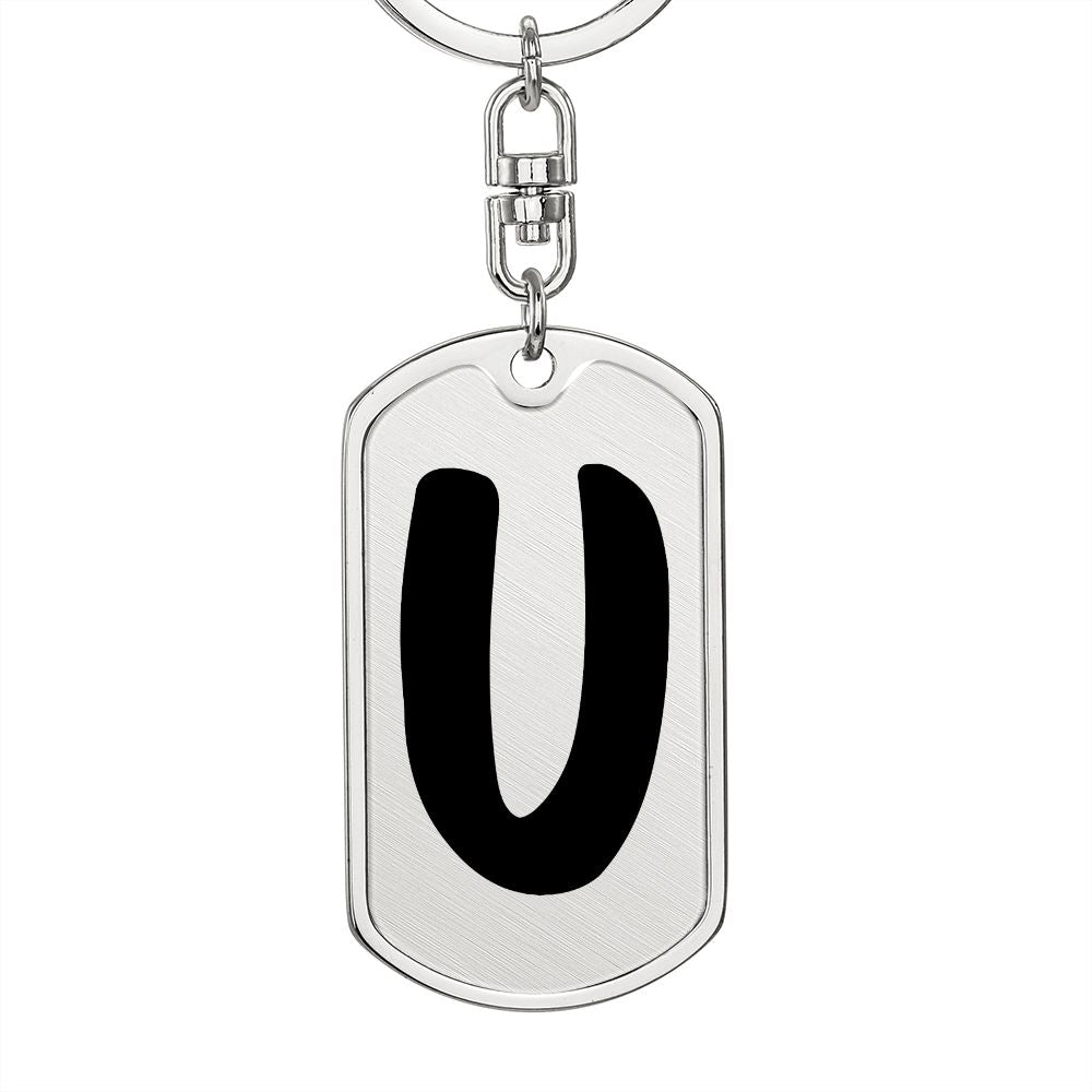 Initial U v1b - Luxury Dog Tag Keychain