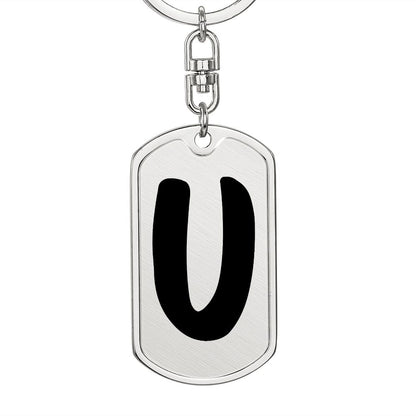 Initial U v1b - Luxury Dog Tag Keychain