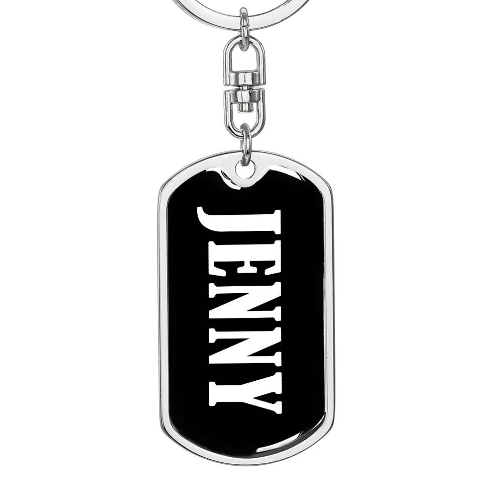 Jenny v01w - Luxury Dog Tag Keychain