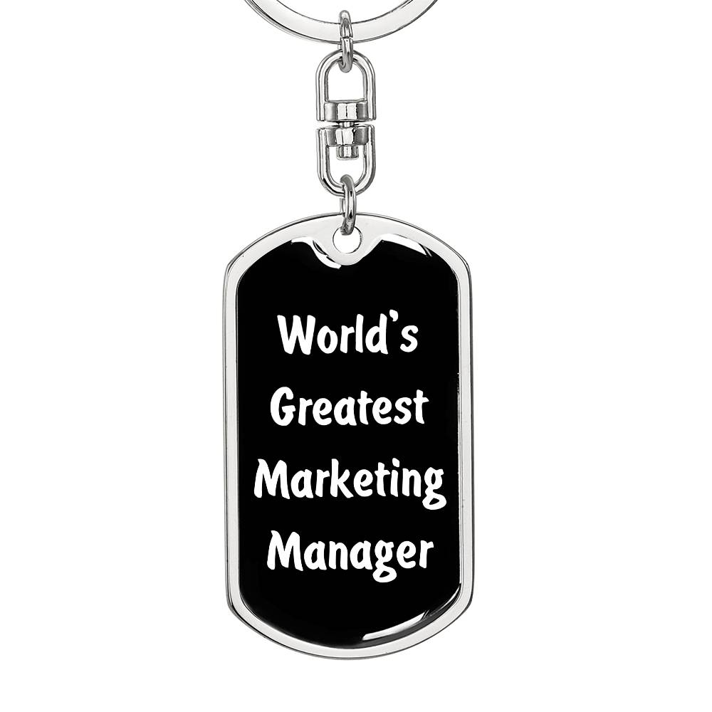World's Greatest Marketing Manager v3 - Luxury Dog Tag Keychain