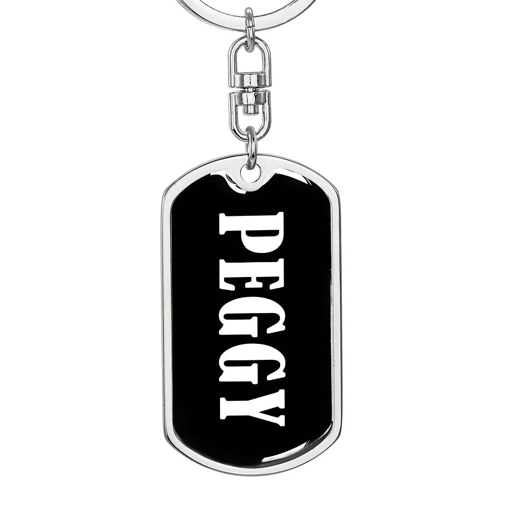 Peggy v01w - Luxury Dog Tag Keychain