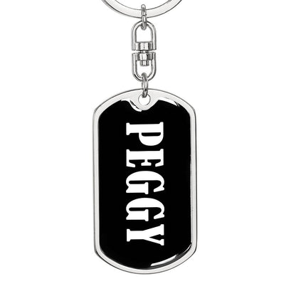Peggy v01w - Luxury Dog Tag Keychain