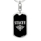 Stacey v02a - Luxury Dog Tag Keychain