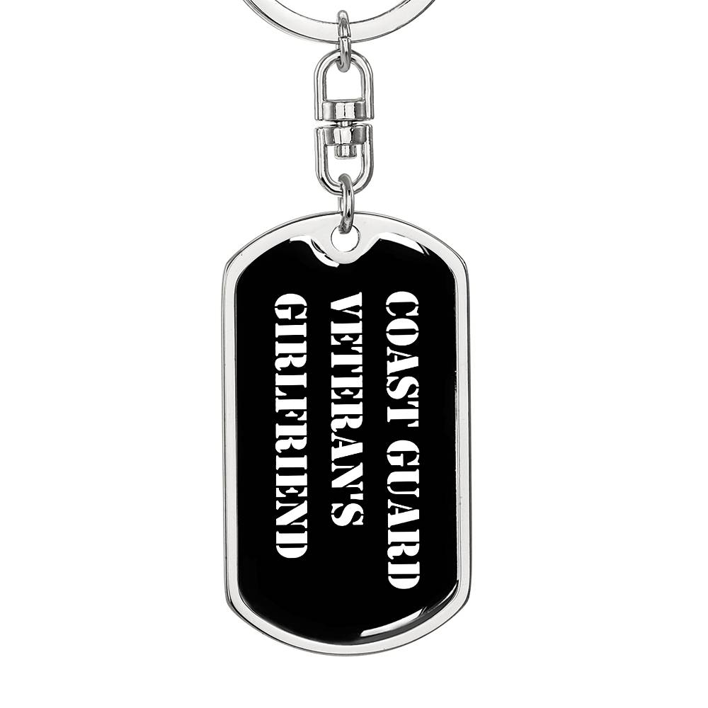 Coast Guard Veteran's Girlfriend v3 - Luxury Dog Tag Keychain