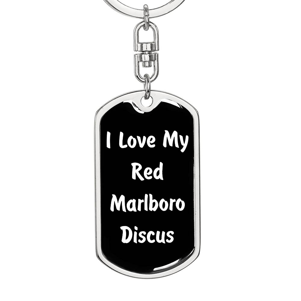 Love My Red Marlboro Discus v3 - Luxury Dog Tag Keychain