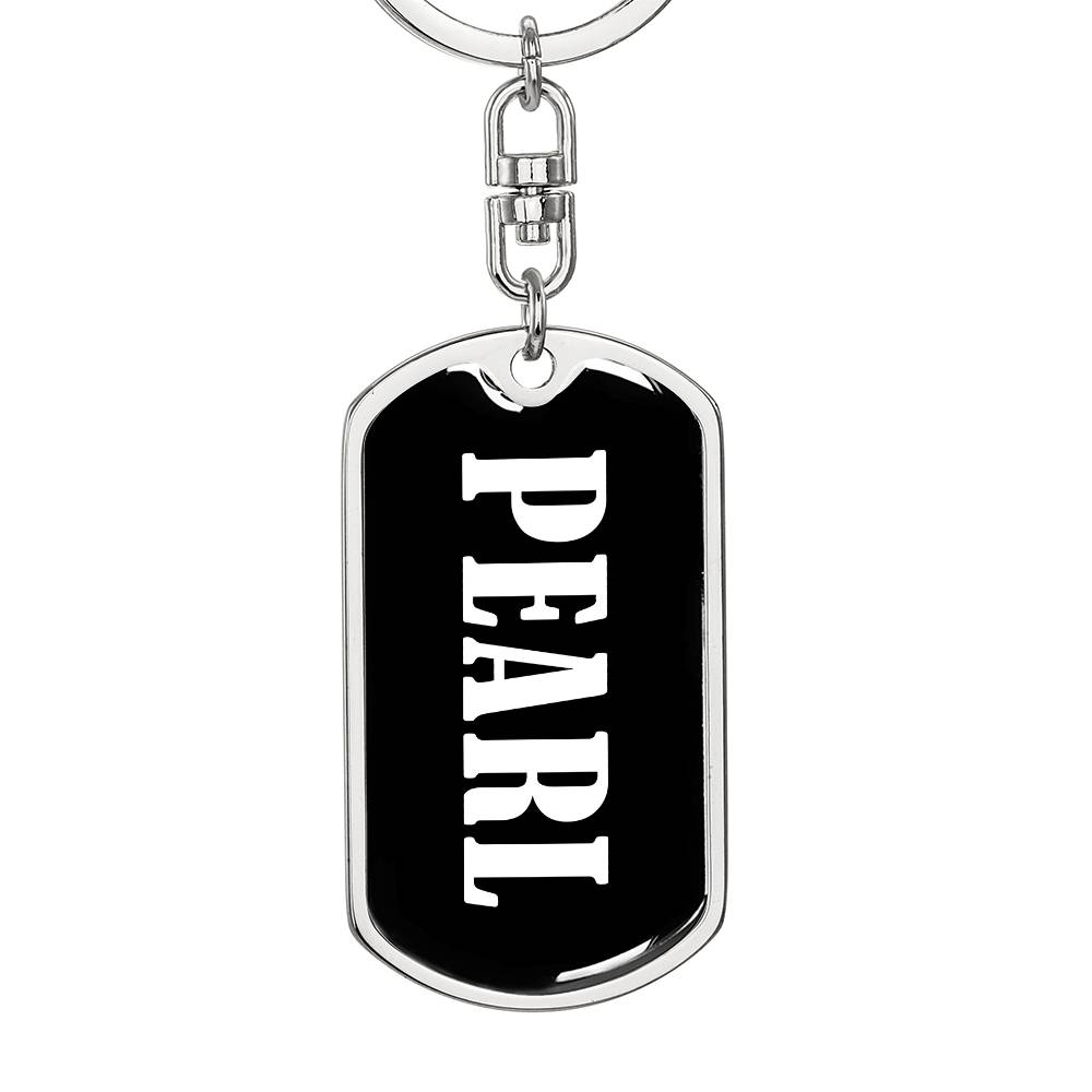 Pearl v01w - Luxury Dog Tag Keychain