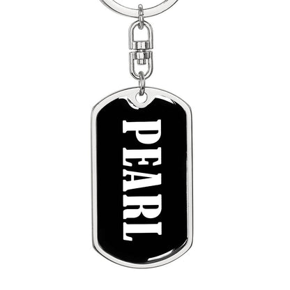 Pearl v01w - Luxury Dog Tag Keychain