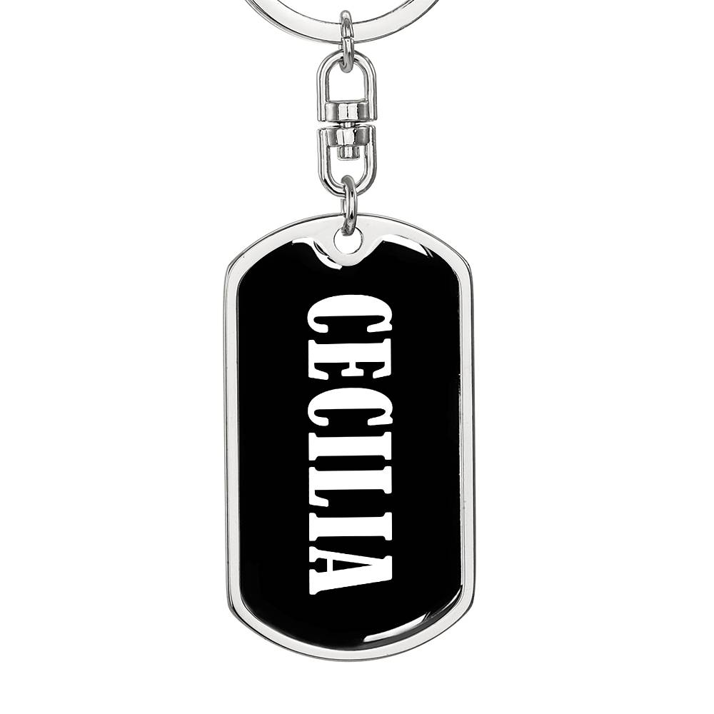 Cecilia v01w - Luxury Dog Tag Keychain