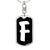 Initial F v3b - Luxury Dog Tag Keychain
