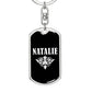 Natalie v03a - Luxury Dog Tag Keychain