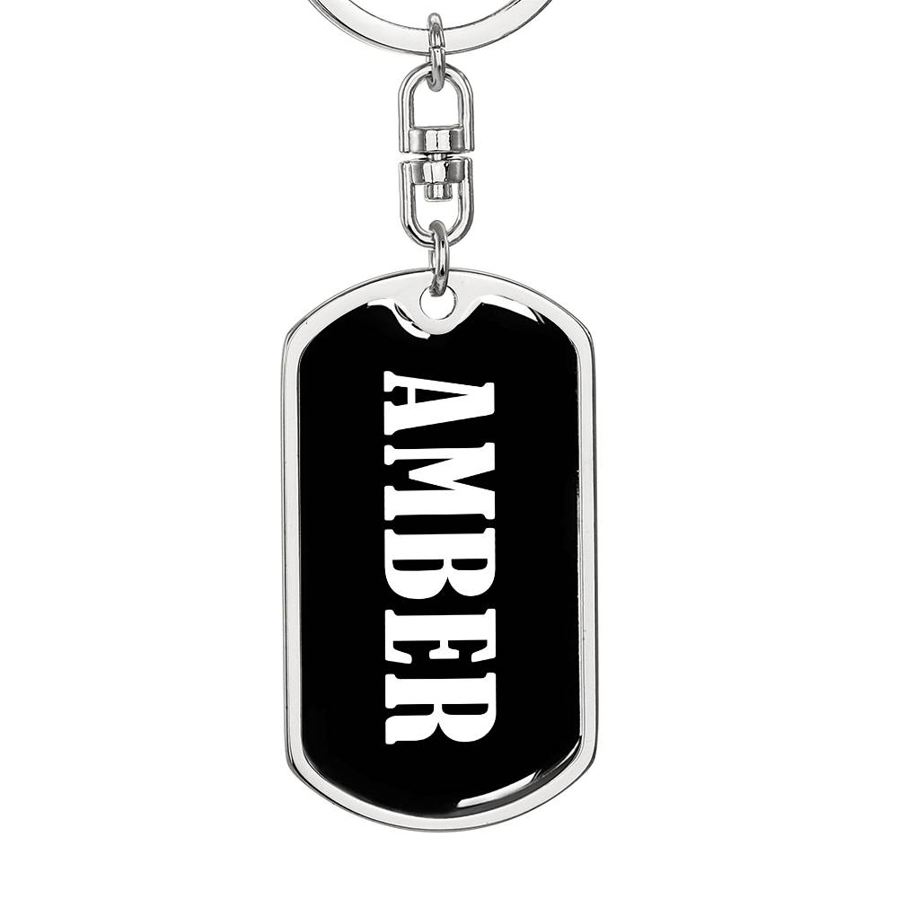Amber v01w - Luxury Dog Tag Keychain