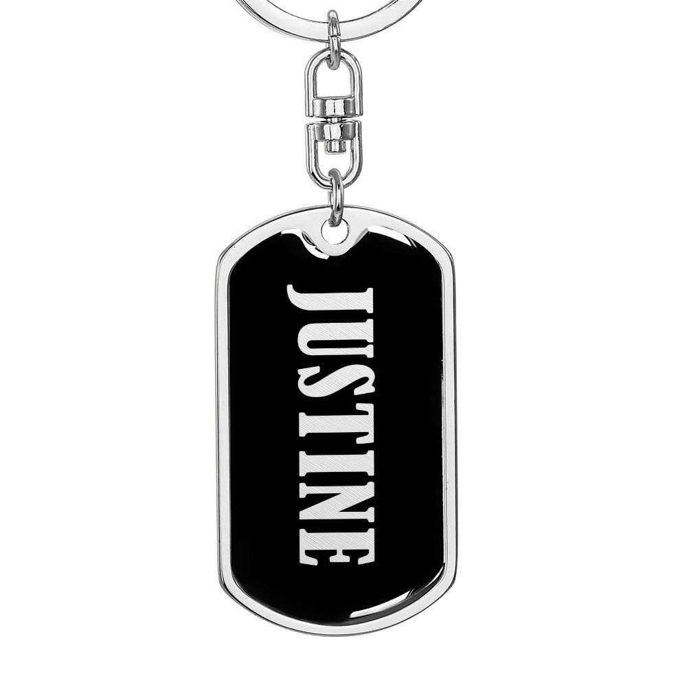 Justine v02 - Luxury Dog Tag Keychain