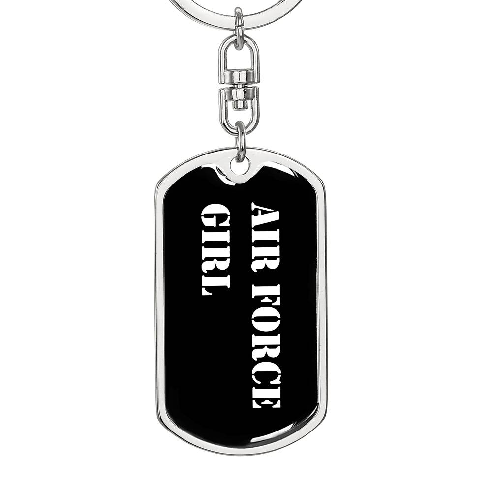 Air Force Girl v3 - Luxury Dog Tag Keychain