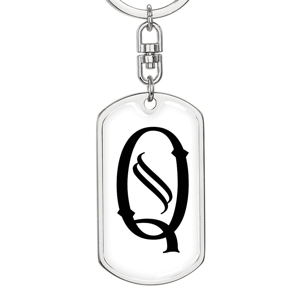 Initial Q v001-14 - Luxury Dog Tag Keychain