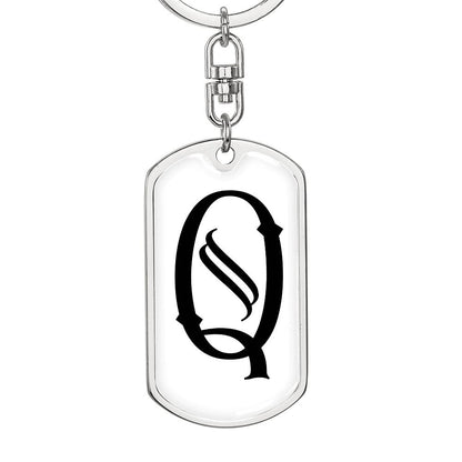 Initial Q v001-14 - Luxury Dog Tag Keychain