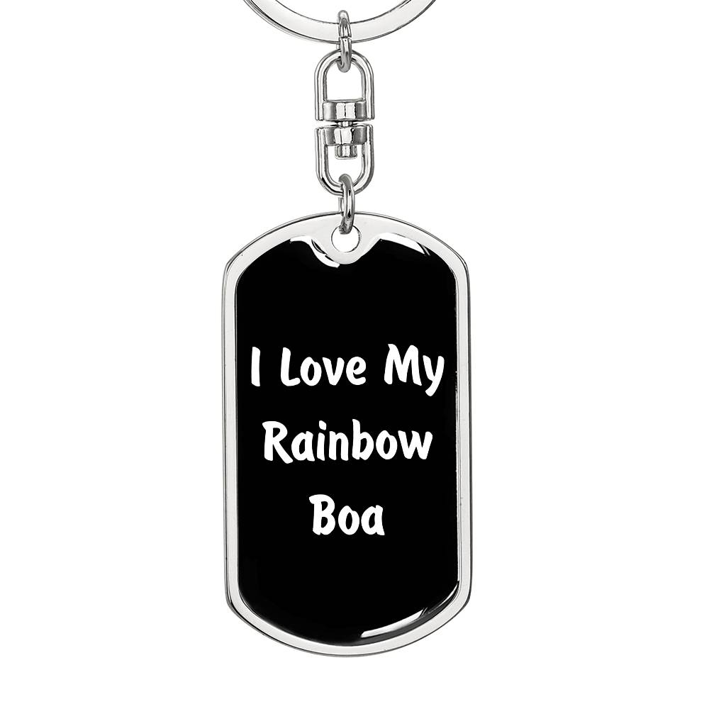 Love My Rainbow Boa v3 - Luxury Dog Tag Keychain