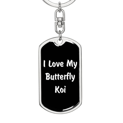 Love My Butterfly Koi v3 - Luxury Dog Tag Keychain