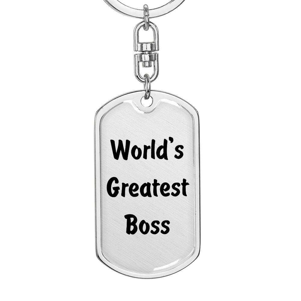 World's Greatest Boss - Luxury Dog Tag Keychain