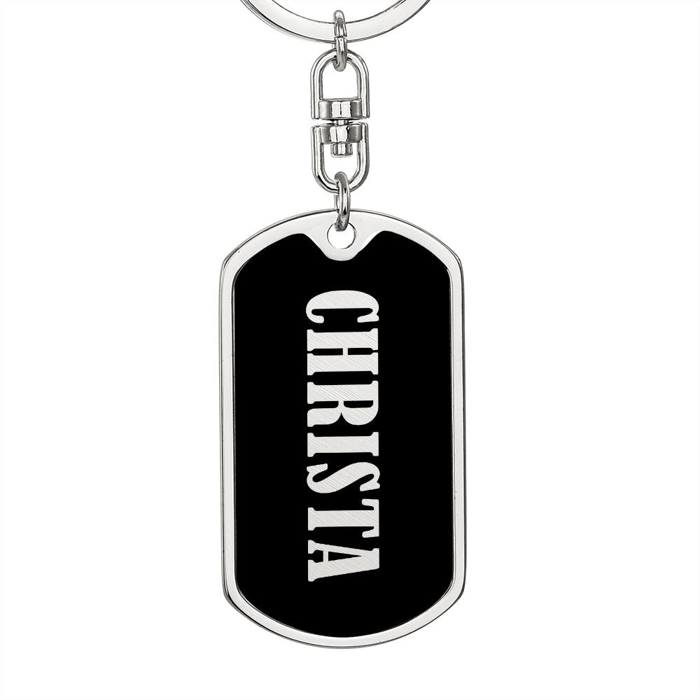 Christa v02 - Luxury Dog Tag Keychain
