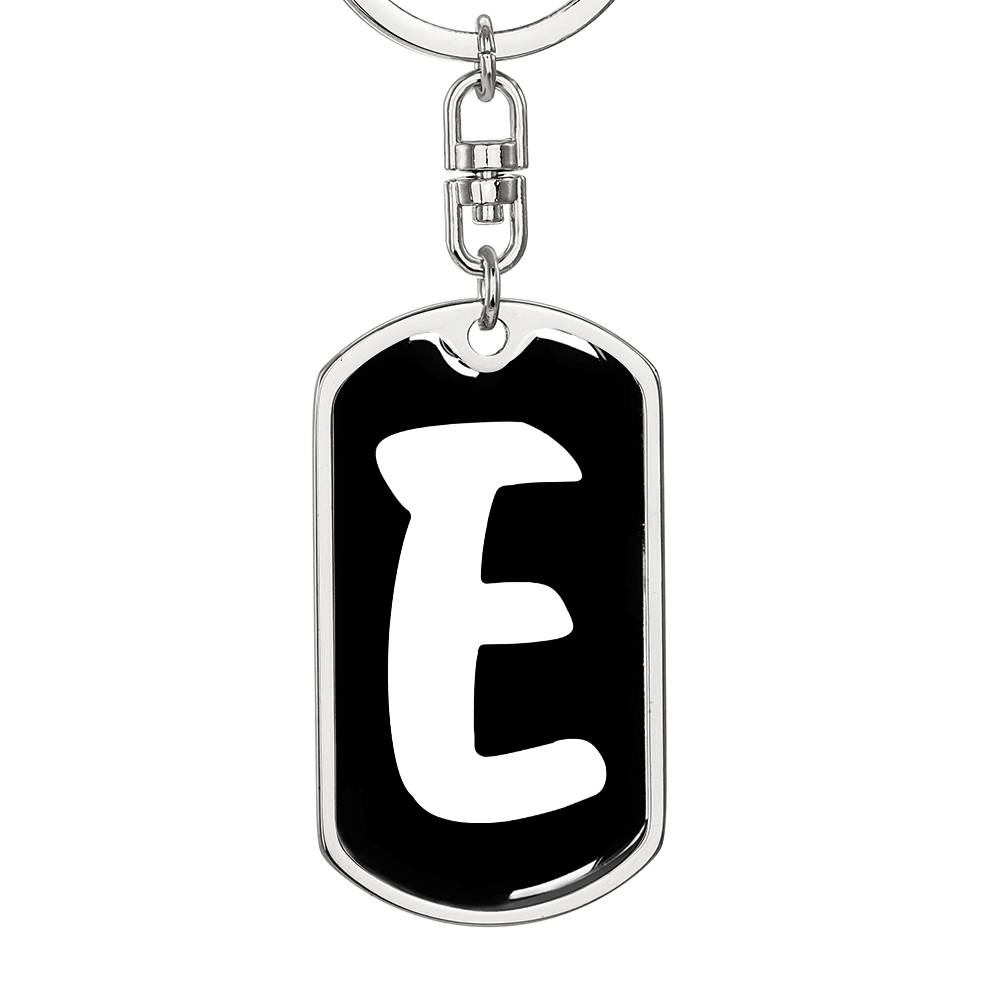 Initial E v3b - Luxury Dog Tag Keychain