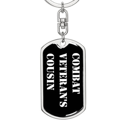 Combat Veteran's Cousin v3 - Luxury Dog Tag Keychain