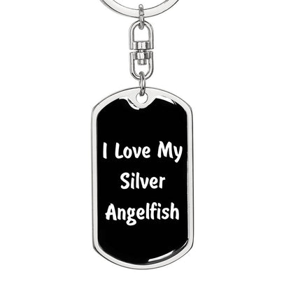 Love My Silver Angelfish v3 - Luxury Dog Tag Keychain