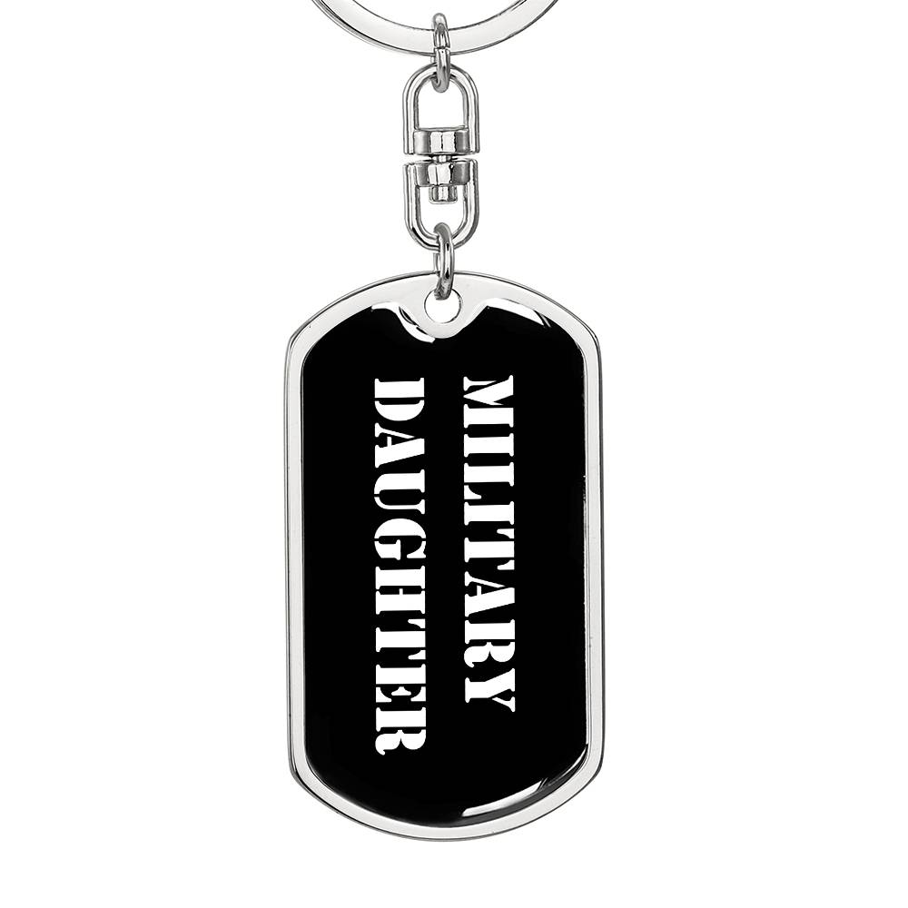 Military Daughter v3 - Luxury Dog Tag Keychain