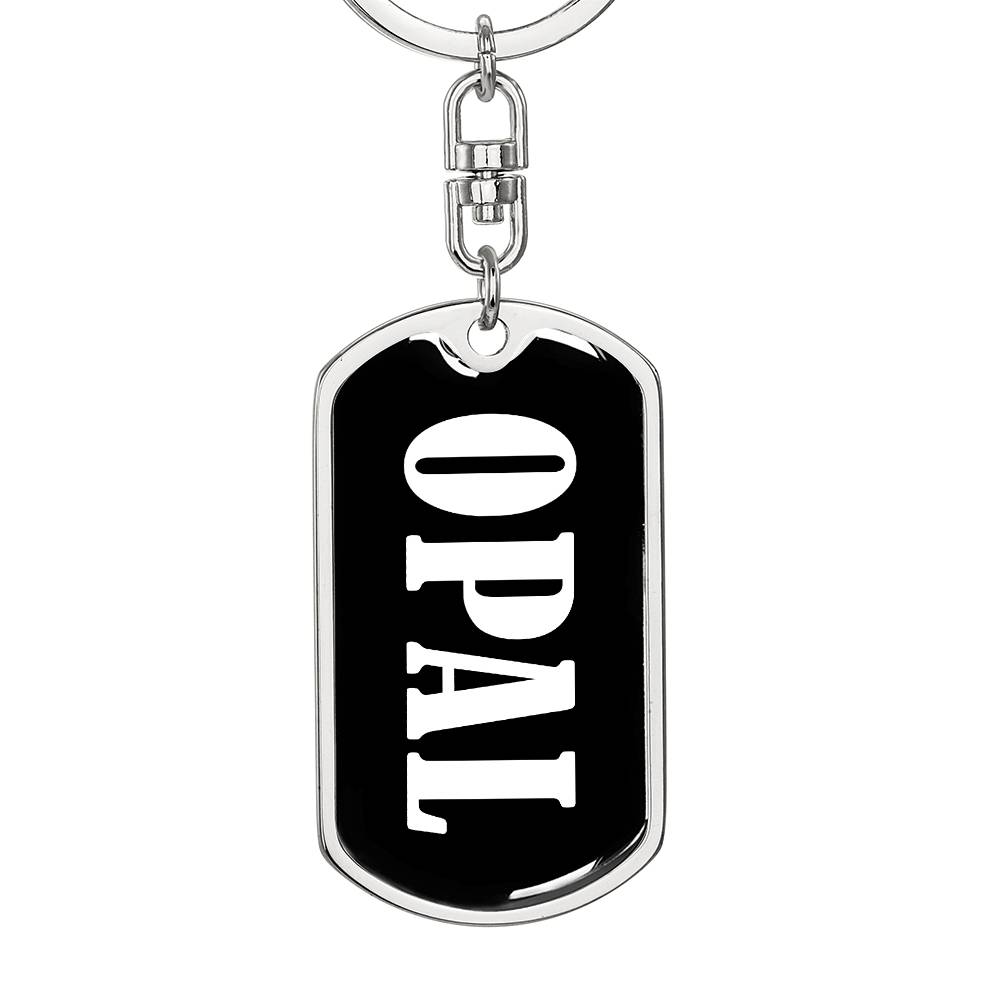 Opal v01w - Luxury Dog Tag Keychain