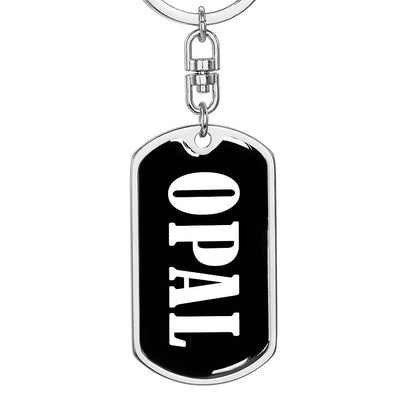 Opal v01w - Luxury Dog Tag Keychain