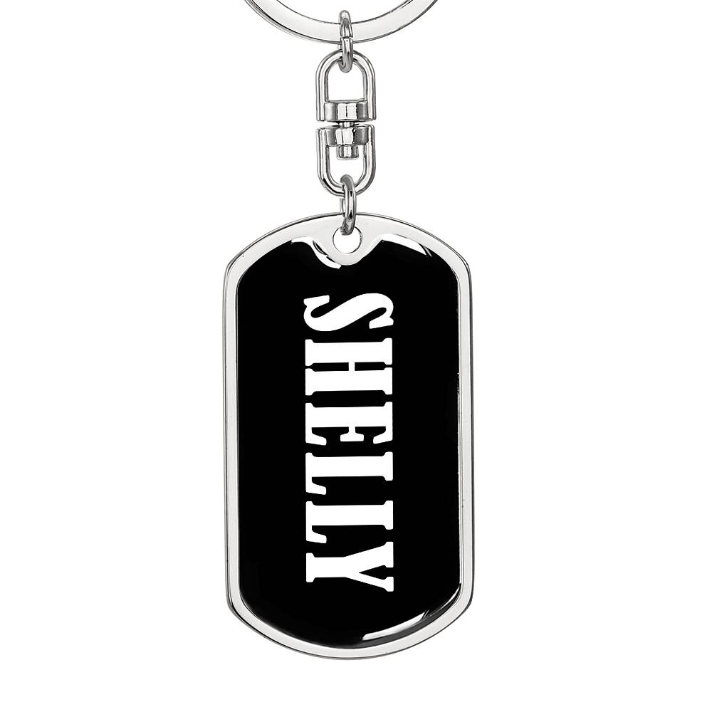 Shelly v01w - Luxury Dog Tag Keychain