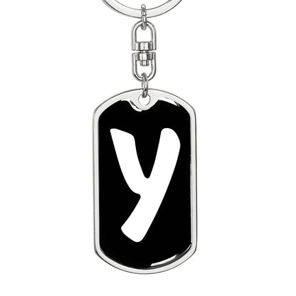 Initial Y v3b - Luxury Dog Tag Keychain