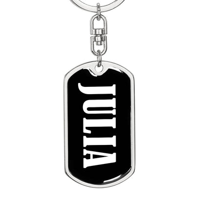 Julia v01w - Luxury Dog Tag Keychain