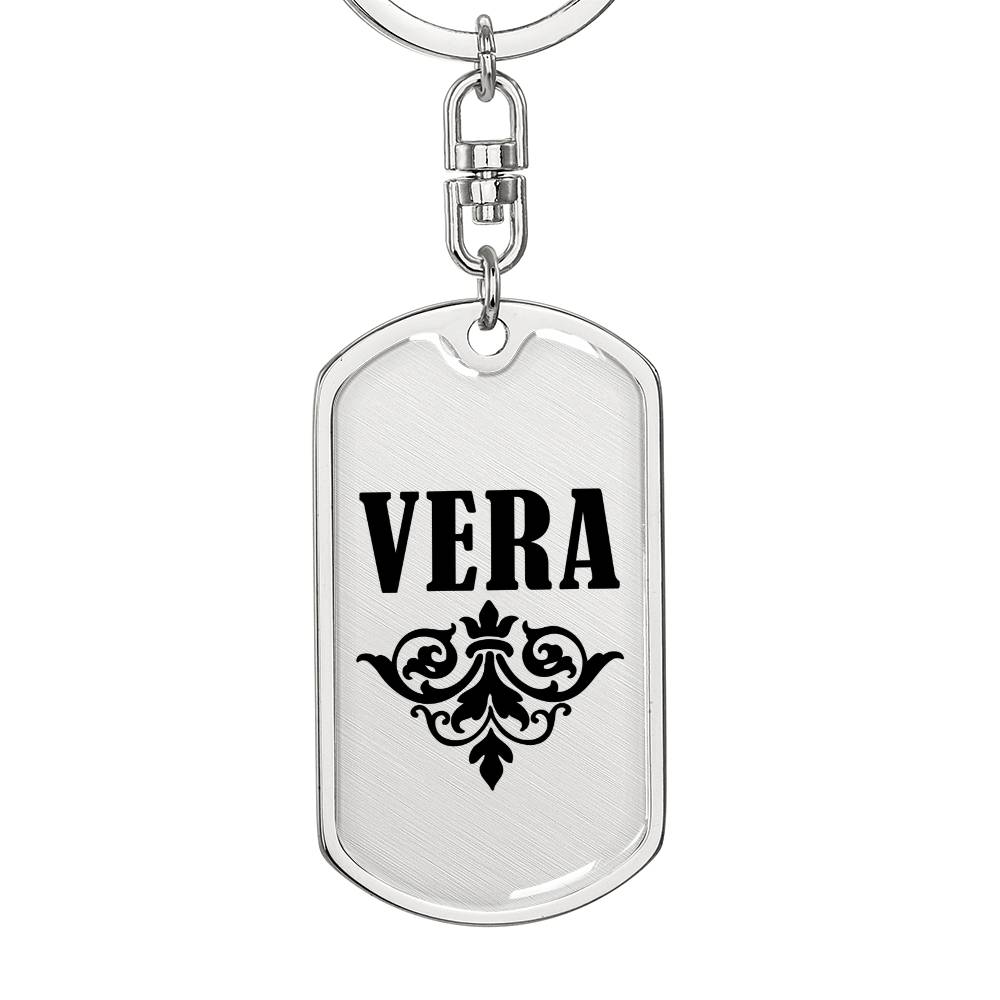 Vera v01a - Luxury Dog Tag Keychain