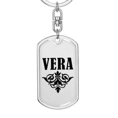 Vera v01a - Luxury Dog Tag Keychain