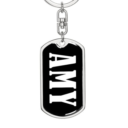 Amy v01w - Luxury Dog Tag Keychain
